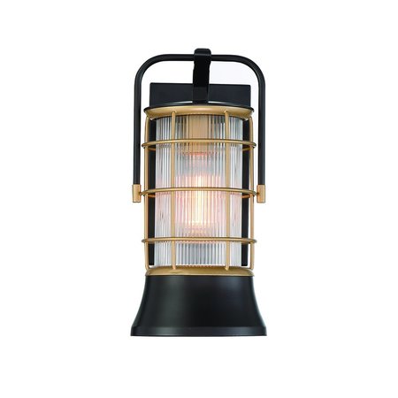 EUROFASE Rivamar Traditional Incadescent Outdoor Lantern, 1-Light, Cylinder, Dimmable, Bronze/Gold/Glass 44262-013